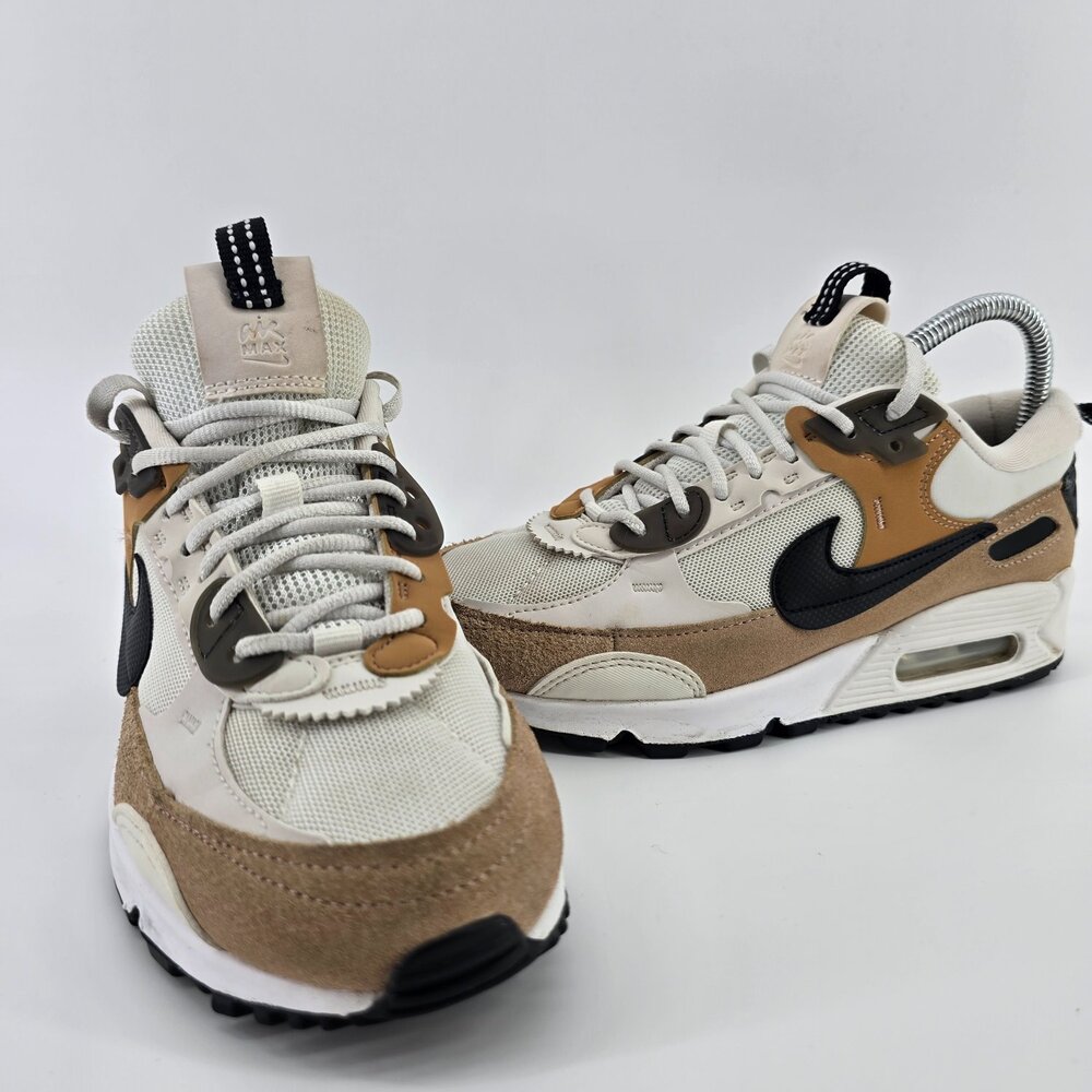 Nike Air Max 90 Futura Womens Shoes Beige Suede Mesh Leather DM9922-002 Size 7